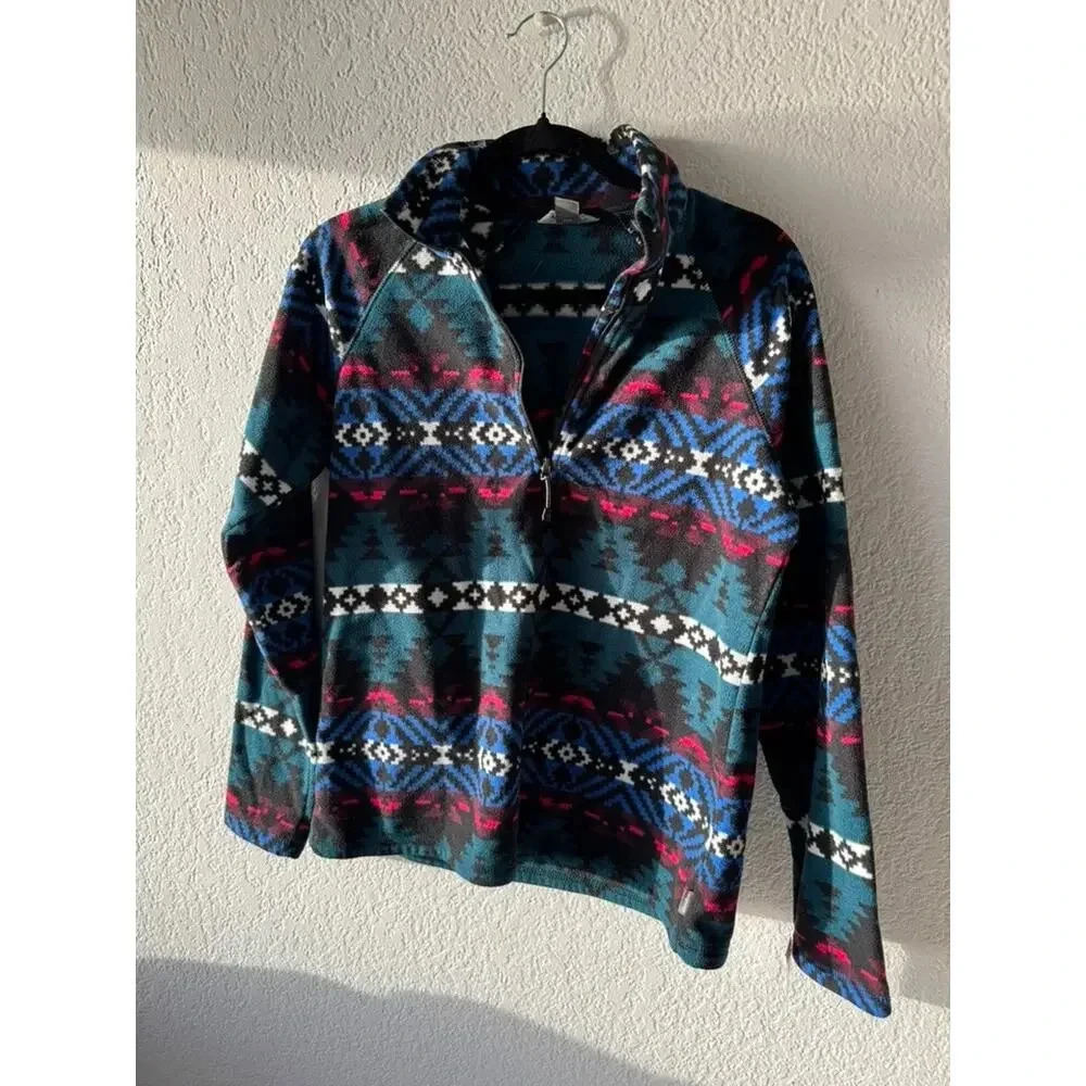 Eddie Bauer Women’s Holiday Aztec Cozy Fleece Winter White M
